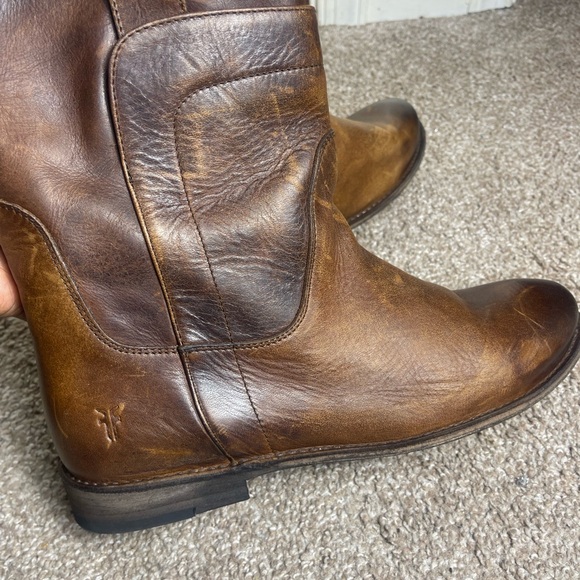 Frye Brown Leather Women's Paige Ankle riding Boots SZ 10 - Picture 3 of 8
